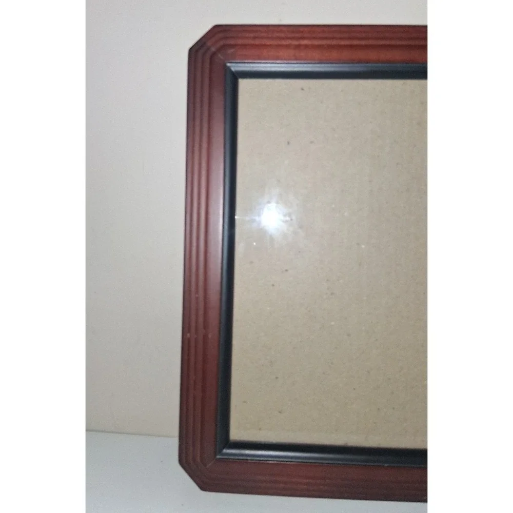 Vintage Wood Picture Frame 12x10 Wall Hanging Glass No Stand